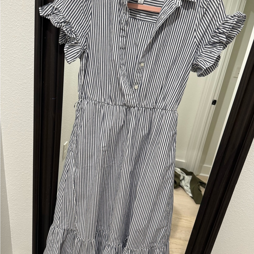 J. Crew Navy and White Striped Dress
